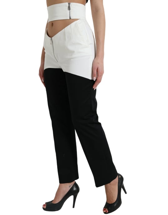 Tweekleurige Designerbroek Strak Met Rits - Image 2