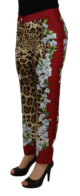 Leopardprint Broek met Bloemen Zijpaneel - Image 2