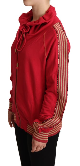 Rode Coltrui Met Rits Hoodie - Image 2