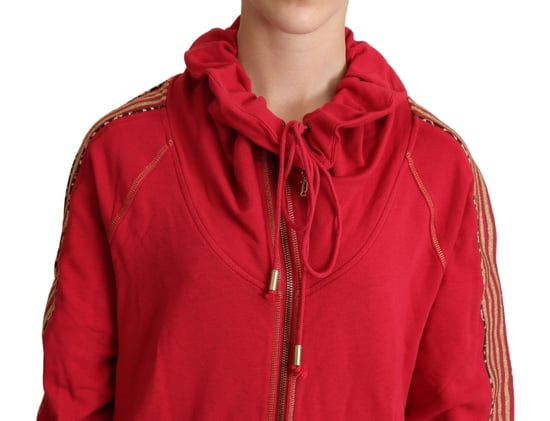 Rode Coltrui Met Rits Hoodie - Image 4