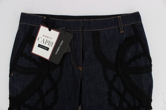 Lace-details Cropped Jeans - Image 5