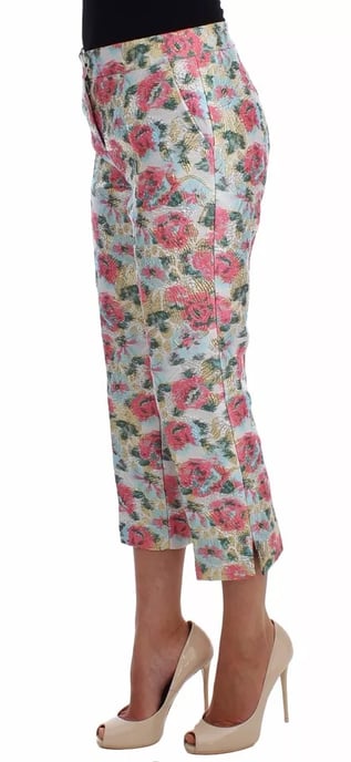 Bloemenbrokaat Broek Korte Stijl - Image 5