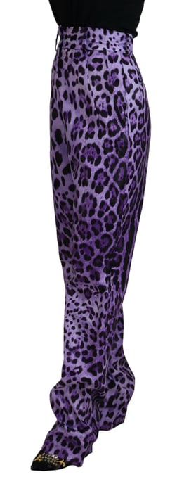 Paarse Luipaardprint Broek Relaxed Fit - Image 2