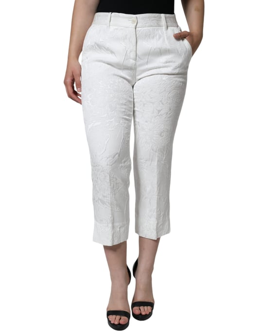 Florale Brocade Cropped Broek - Image 2