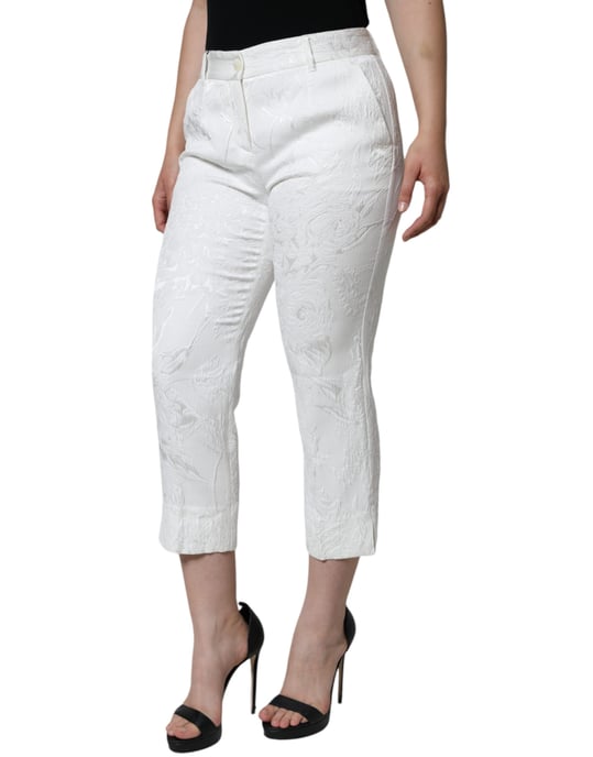 Florale Brocade Cropped Broek - Image 3