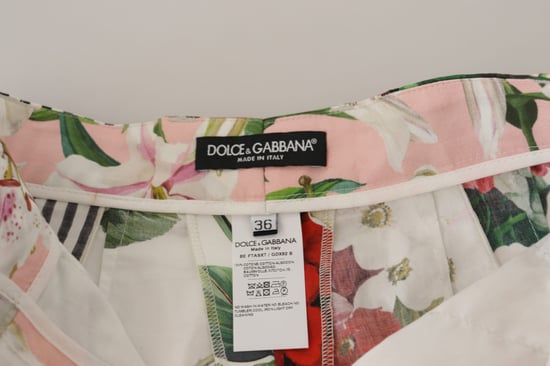 Blommig Patchwork Högmidjade Shorts - Image 5