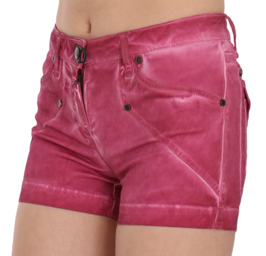 Plein Sud Pan70241 Rosa Denim Shorts - Image 3
