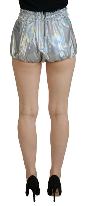 Hoge taille metalen shorts - Image 3