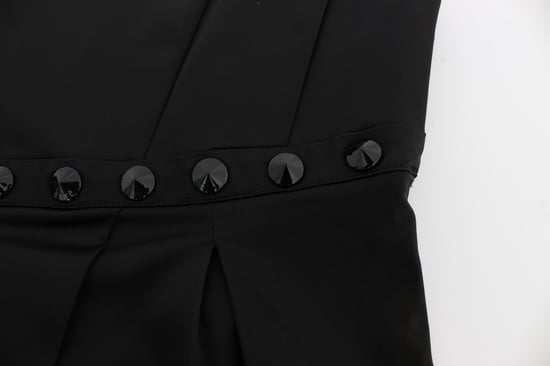 Svart satin plisserad topp - Image 5
