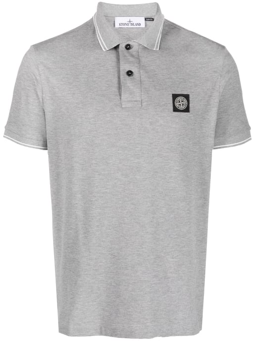 Compass Patch Logo Polo in Grey - Image 1