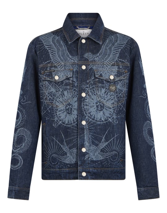Denim Trucker Jacket Jacquard Monogram - Image 1