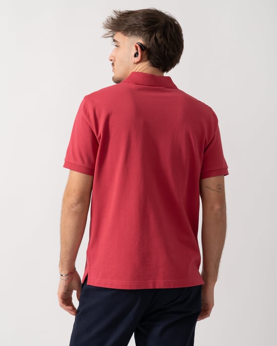 Regular Fit Pique Polo in Light Pink - Image 3