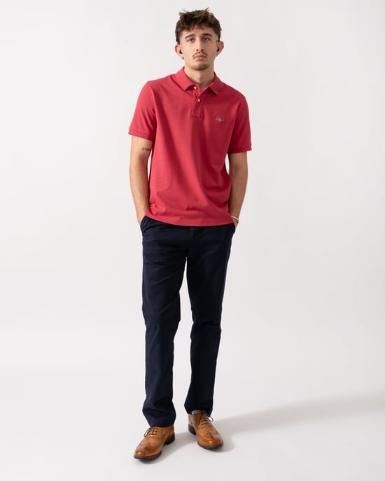 Regular Fit Pique Polo in Light Pink - Image 4