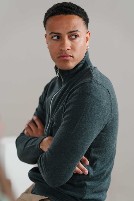 Pullover Vest met Rits - Houtskool Melange - Image 2
