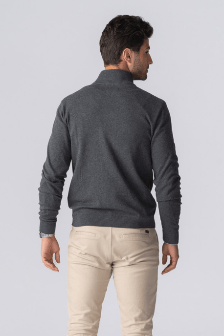 Pullover Vest met Rits - Houtskool Melange - Image 4