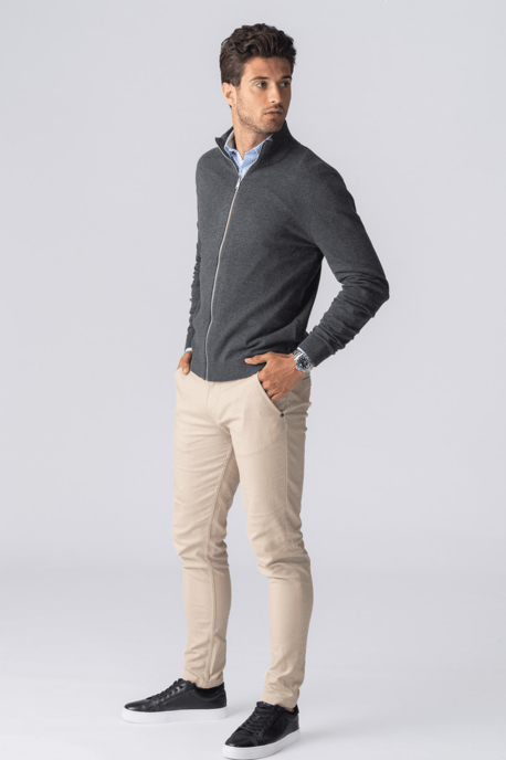 Pullover Vest met Rits - Houtskool Melange - Image 5