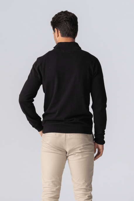 Pullover Halve Rits - Zwart - Image 4