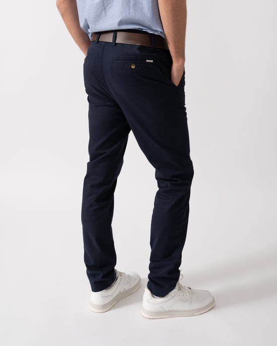 Slim Fit Chinos in Navy - Image 2