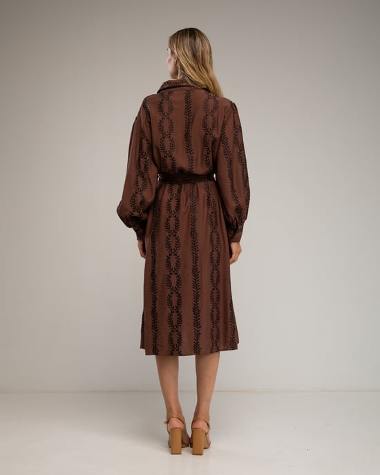 Shirt dress with belt - Image 3