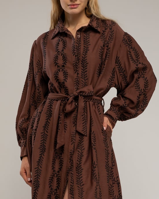 Shirt dress with belt - Image 4