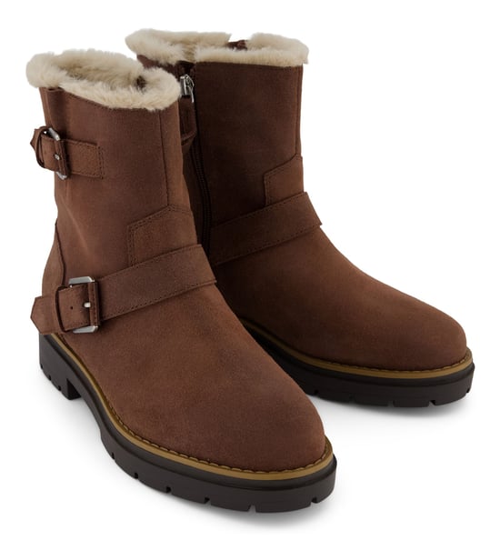 TOMS Ionie Moto Waxy Suede Women's Dark Brown Boots - Image 1