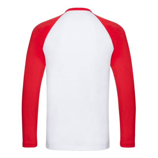 Fruit of the Loom Unisex Volwassenen Contrast Honkbal T-shirt met lange mouwen (Wit/rood) - Image 2