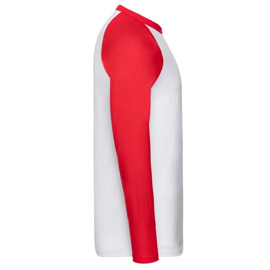 Fruit of the Loom Unisex Volwassenen Contrast Honkbal T-shirt met lange mouwen (Wit/rood) - Image 3