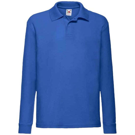 Fruit of the Loom Kinderen/Kinderen Lange Mouw Pique Polo Shirt (Koningsblauw) - Image 1