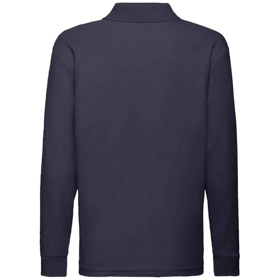 Fruit of the Loom Kinderen/Kinderen Lange Mouw Pique Polo Shirt (Deep Navy) - Image 2