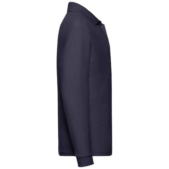 Fruit of the Loom Kinderen/Kinderen Lange Mouw Pique Polo Shirt (Deep Navy) - Image 3