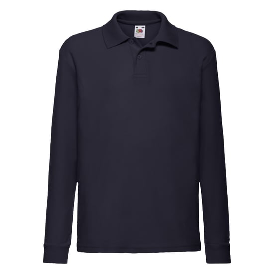 Fruit of the Loom Polo shirt met lange mouwen voor kinderen/Kinderen (Deep Navy) - Image 1
