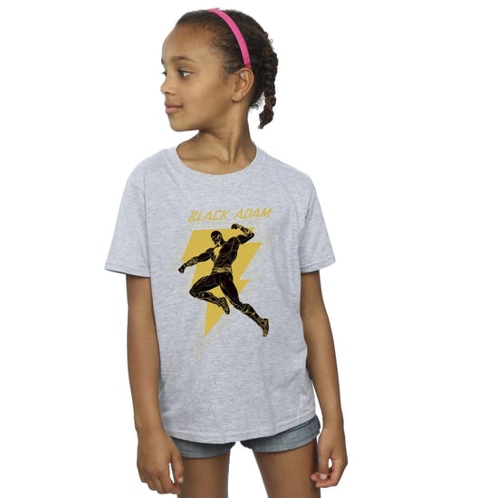 DC Comics Meisjes Zwart Adam Gouden Bout Borst Katoenen T-Shirt (Sportgrijs) - Image 2