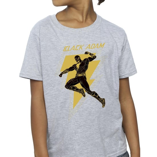 DC Comics Meisjes Zwart Adam Gouden Bout Borst Katoenen T-Shirt (Sportgrijs) - Image 3