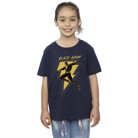 DC Comics Meisjes Zwart Adam Gouden Bout Borst Katoenen T-Shirt (Marineblauw) - Image 2