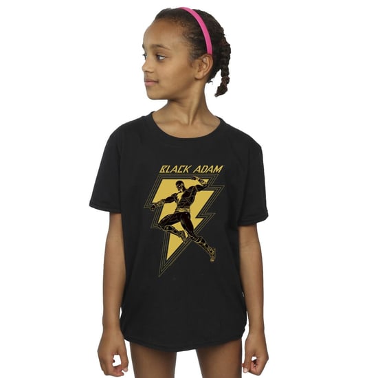 DC Comics Meisjes Zwart Adam Gouden Bout Borst Katoenen T-Shirt (Zwart) - Image 2
