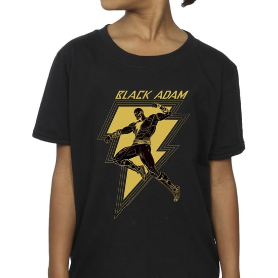 DC Comics Meisjes Zwart Adam Gouden Bout Borst Katoenen T-Shirt (Zwart) - Image 3