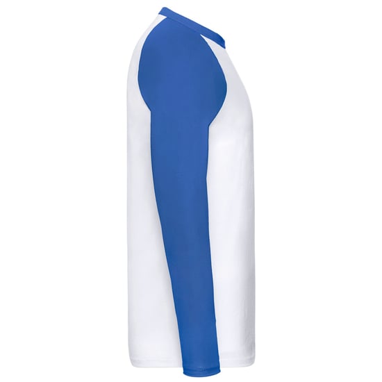 Fruit of the Loom Unisex Volwassenen Contrast Honkbal T-shirt met lange mouwen (Wit/royaal blauw) - Image 3