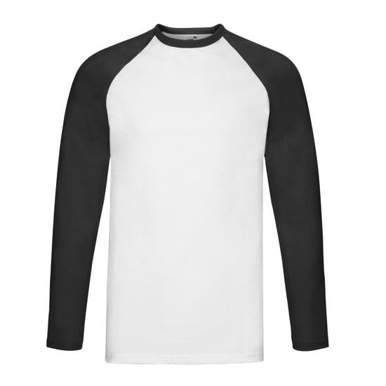 Fruit of the Loom Unisex Adult Contrast Long-Sleeved Baseball T-Shirt (White/Black) - Image 1