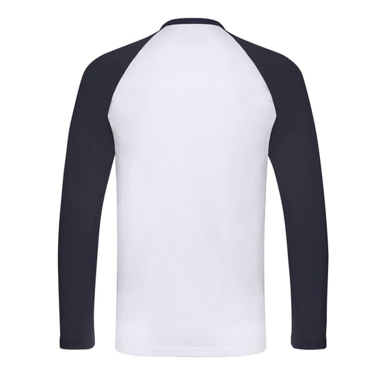 Fruit of the Loom Unisex Volwassenen Contrast Honkbal T-shirt met lange mouwen (Witte/diepe marine) - Image 2