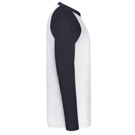 Fruit of the Loom Unisex Volwassenen Contrast Honkbal T-shirt met lange mouwen (Witte/diepe marine) - Image 3