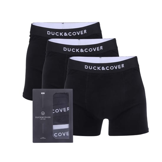 Duck and Cover Heren Sagnet Boxershorts (Set van 3) (Zwart) - Image 1
