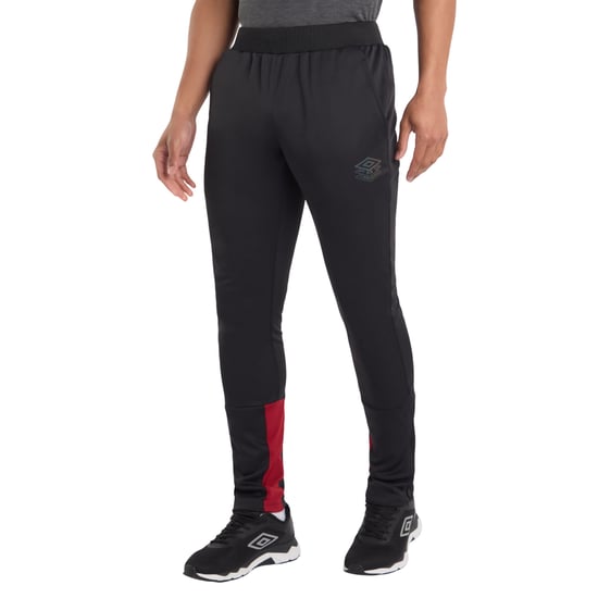 Umbro Heren Pro Training Polyester Joggingbroek (Zwart/Rode Dahlia) - Image 3