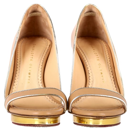 Charlotte Olympia Christine Open Toe Sandals in Beige Leather - Image 2