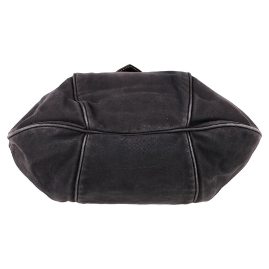 Max & Co. Leaf Flap Top handle Bag in Black Canvas - Image 4