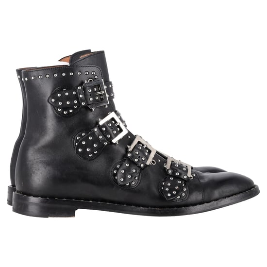 Givenchy enkellaarsjes met studs en gespdetails in zwart leer - Image 1