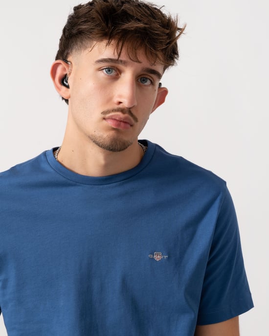 Regular Fit T-Shirt in Medium Blue - Image 4