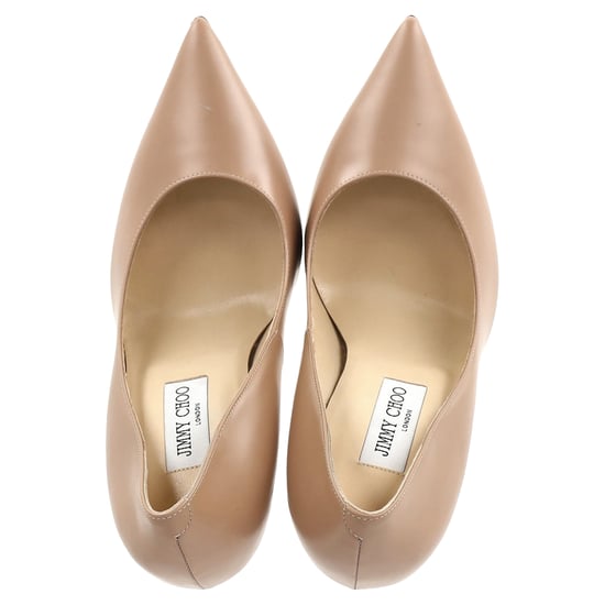 Jimmy Choo Anouk Pointed-Toe Pumps in Beige Leather - Image 4