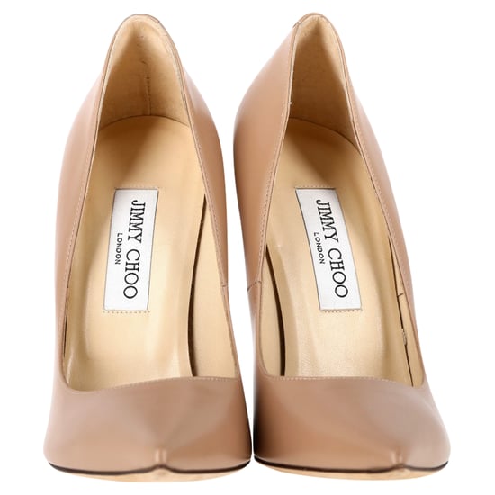 Jimmy Choo Anouk Pointed-Toe Pumps in Beige Leather - Image 5