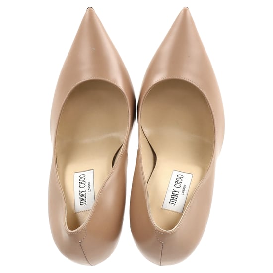 Jimmy Choo Anouk Pointed-Toe Pumps in Beige Leather - Image 6