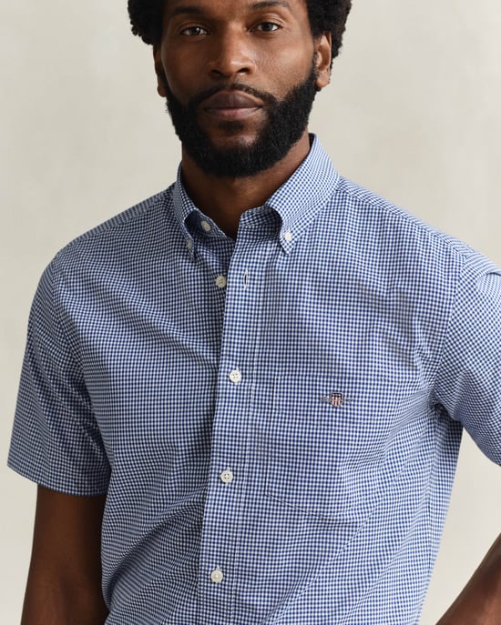 Short Sleeve Shirt in Medium Blue - Image 3